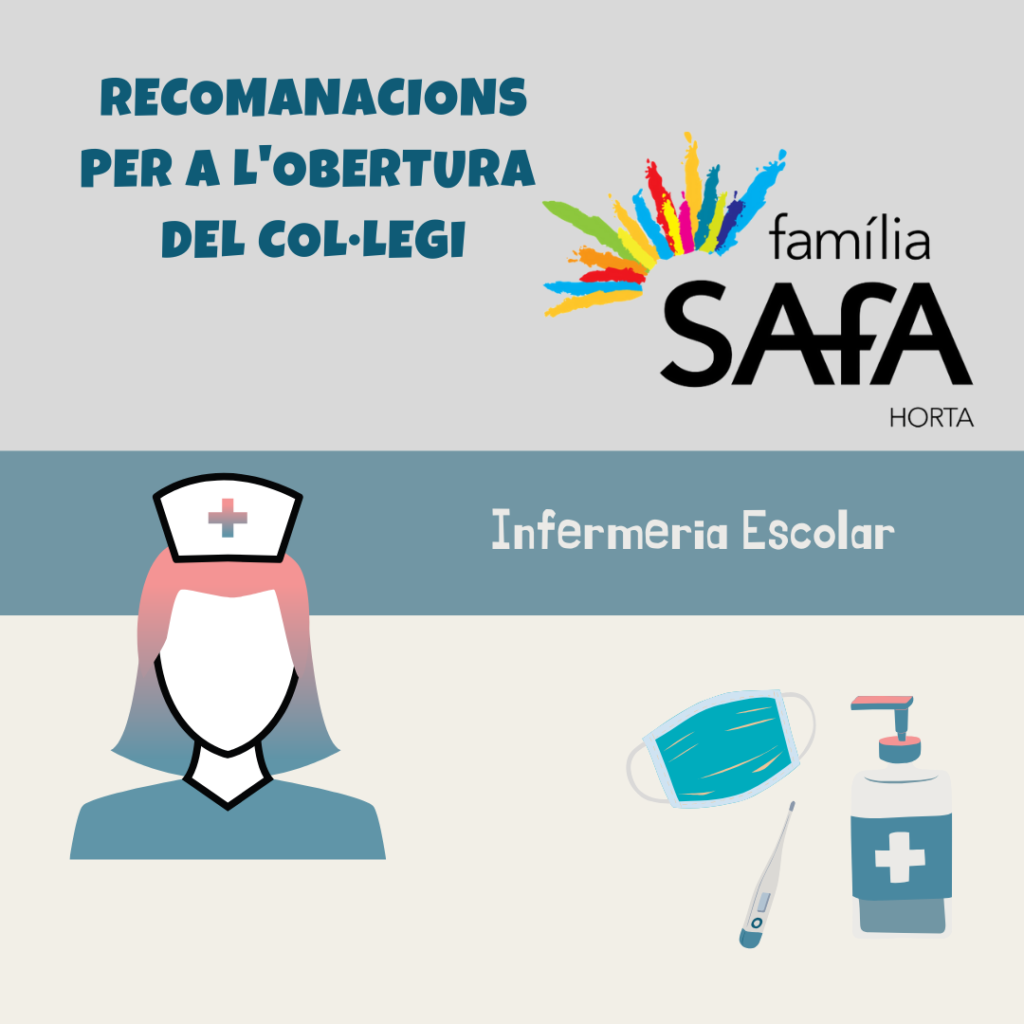 Des del col·legi Sa-Fa Horta acollim les pautes sanitàries i de seguretat donades per l'Associació Científica Espanyola d'Infermeria i Salut Escolar (ACEESE) per a l'obertura del col·legi.