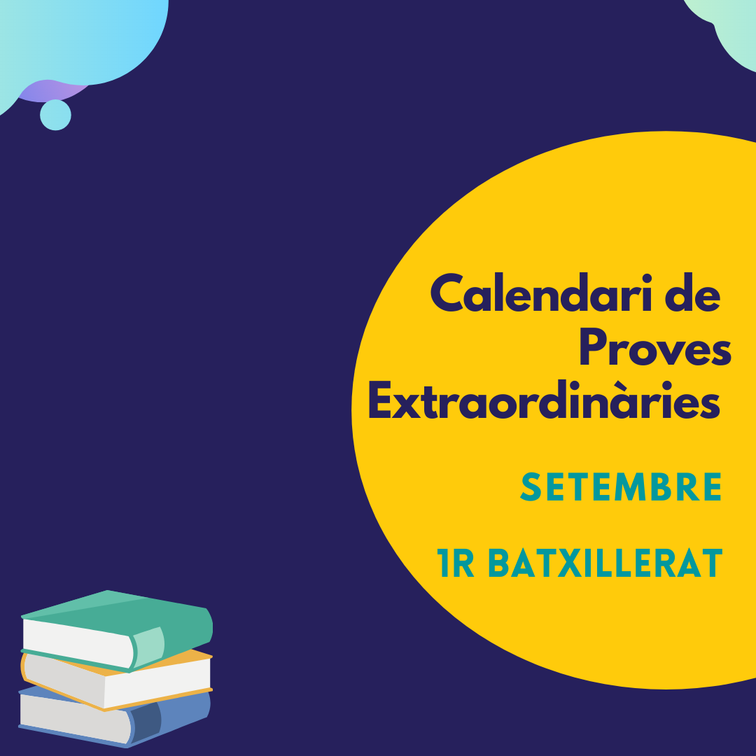 Calendario pruebas de septiembre 1º Bachillerato