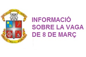 INFORMACIÓ VAGA 8 DE MARÇ